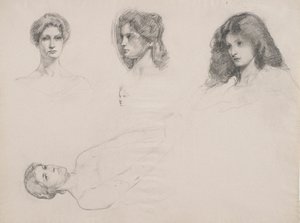 Sketch of female heads