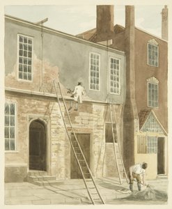 House in Castle Green, after the removal of buttresses from the Castle