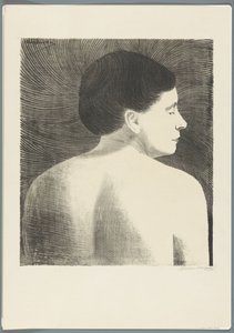 Female Nude Seen from the Back by Samuel Jessurun de Mesquita (signed by artist)