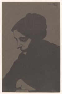 Woman in Three-Quarter View to the Left, with Shadow by Samuel Jessurun de Mesquita (signed by artist)