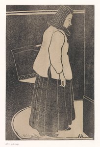 Woman with Box or Basket by Samuel Jessurun de Mesquita (signed by artist)