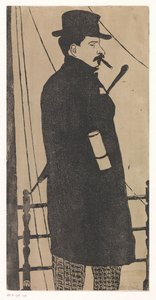 Self-Portrait with Coat and Hat by Samuel Jessurun de Mesquita (signed by artist)