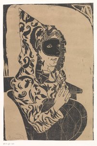 Masked Woman with Cape by Samuel Jessurun de Mesquita