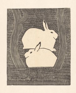 Two Snow Hares