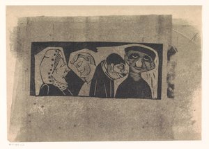 Four Stylized Human Figures in a Row