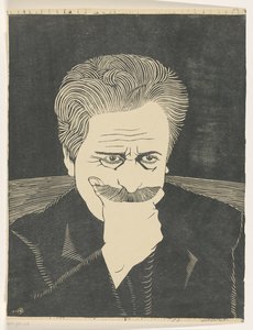 Self-portrait with Hand on Mustache by Samuel Jessurun de Mesquita
