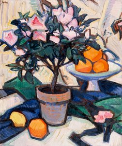 Pink Azalea and Oranges by Samuel John Peploe