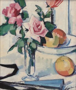 Still Life with Pink Roses