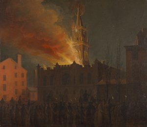 Conflagration of the Masonic Hall, Chestnut Street, Philadelphia, Pennsylvania