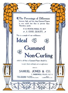 Samuel Jones & Co. - Ideal Gummed Non-Curling Advert by Samuel Jones