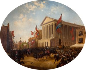 The Duke of Cambridge Leaving the Town Hall, Birmingham, 1857 by Samuel Lines