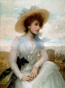 Portrait of a Young Woman with a Straw Hat