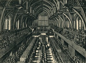 The Coronation Dinner of James II in Westminster Hall by Samuel Moore