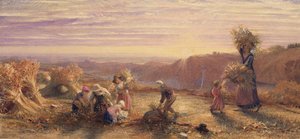 Sunset over the Gleaning Fields by Samuel Palmer