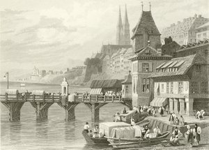 Basle, on the Rhine by Samuel Prout
