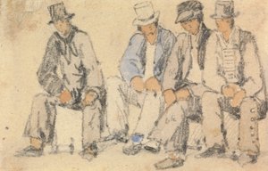 Group of Four Seated Men