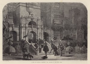 A good old English Christmas: the welcome at the hall door by Samuel Read