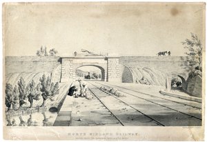 North Midland Railway Bridge under the Cromford Canal at Bull Bridge c1840 by Samuel Russell
