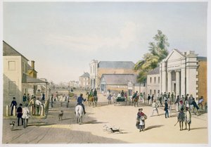 Hindley Street from the corner of King William Street, Adelaide by Samuel Thomas Gill