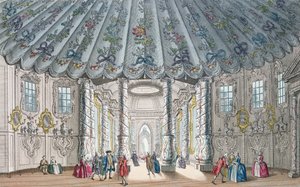 Interior View of the Elegant Music Room in Vauxhall Gardens, Engraved by H. Roberts, 1752 by Samuel Wale
