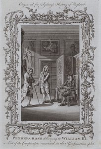 Pendergrass delivering to William III a List of the Conspirators concerned in the Assassination-plot by Samuel Wale