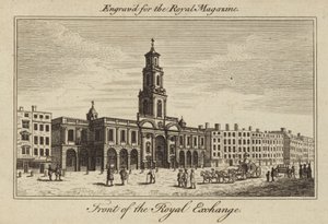 The front of the Royal Exchange in the City of London