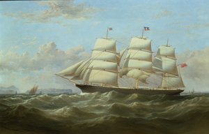 The British merchantman Clifford on the return from her maiden voyage to India by Samuel Walters