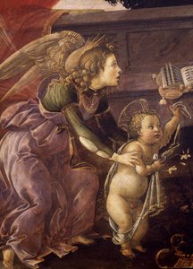 Madonna and Child with Three Angels (Madonna del Padiglione) (detail) by Sandro Botticelli