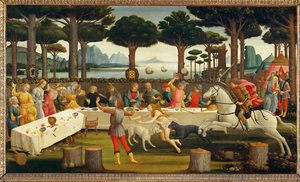 The Story of Nastagio degli Onesti, Third Panel: Nastagio Invites His Beloved and Her Family; During the Meal