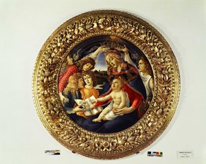 Madonna del Magnificat and Five Angels (tondo) by Sandro Botticelli