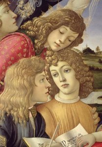 The Madonna of the Magnificat, Detail of Three Boys by Sandro Botticelli