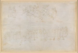 The Divine Comedy, Inferno XXIII. Virgil and Dante in the Eighth Circle of Hell (Malebolge), 6th Bolgia: Punishment of the Hypocrites by Sandro Botticelli