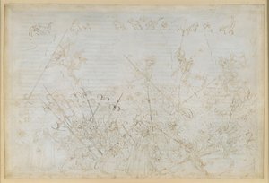 The Divine Comedy, Inferno XXII. Virgil and Dante in the Eighth Circle of Hell (Malebolge), 5th Bolgia: Punishment of the Corrupt; Escape of Ciampolo by Sandro Botticelli