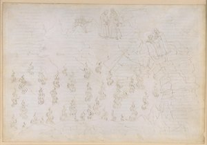 The Divine Comedy, Inferno XXVI. Virgil and Dante in the Eighth Circle of Hell (Malebolge), 8th Bolgia: Punishment of the False Counselors; Conversation with Odysseus by Sandro Botticelli