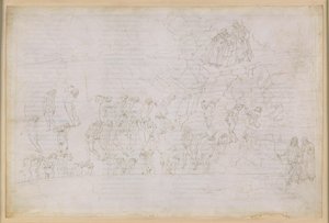 The Divine Comedy, Inferno XX. Virgil and Dante in the Eighth Circle of Hell (Malebolge), 4th Bolgia: Punishment of the Sorcerers and Soothsayers; Encounter with Manto by Sandro Botticelli