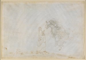 The Divine Comedy, Paradiso V. First Planetary Sphere (Moon Sky): Beatrice Explains to Dante Principles of Church Dispensation; Ascent to the Sphere of Mars by Sandro Botticelli