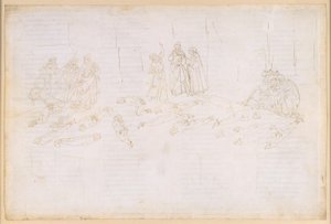 The Divine Comedy, Purgatorio XXI. Fifth Ring of Purgatorio: Penance of the Avaricious and Prodigal; Appearance of Statius by Sandro Botticelli