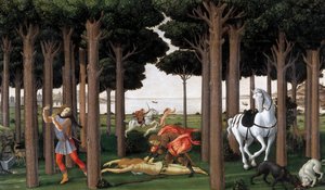 The Story of Nastagio degli Onesti: Second Episode, ca. 1483 by Sandro Botticelli