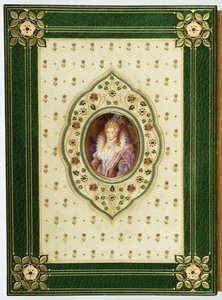 An oval portrait of Queen Elizabeth I by Sangorski and Sutcliffe