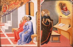 The Visions of St. Jerome and St. John the Baptist by Sano di also Ansano di Pietro di Mencio Pietro
