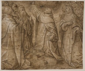 Sts Dominic, Catherine of Siena and a Group of Other Saints by Sante Creara de Fochegioli