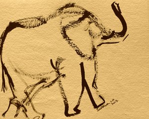 Abstract Elephant Drawing