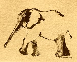Abstract Elephant Sketch by Santhosh ch