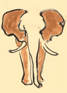 Brown Elephant Portrait
