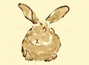 Cute Watercolor Rabbit by Santhosh ch