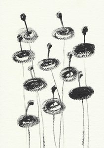 Delicate Charcoal Blooms by Santhosh ch