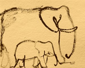 Elephant Mother and Calf