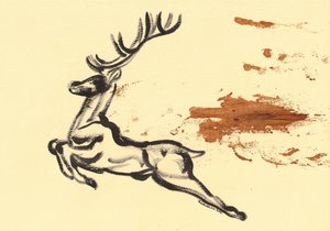 Leaping Deer Sketch by Santhosh ch