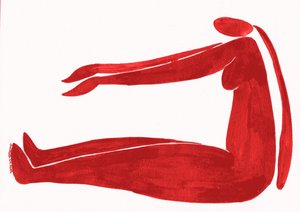 Minimalist Red Yoga Figure