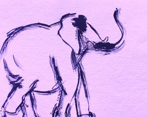 Purple Elephant Sketch by Santhosh ch